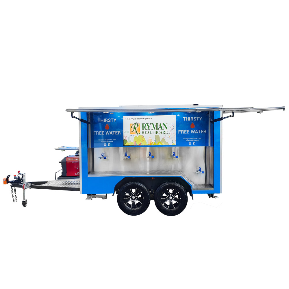 water station trailer with 5 taps per side