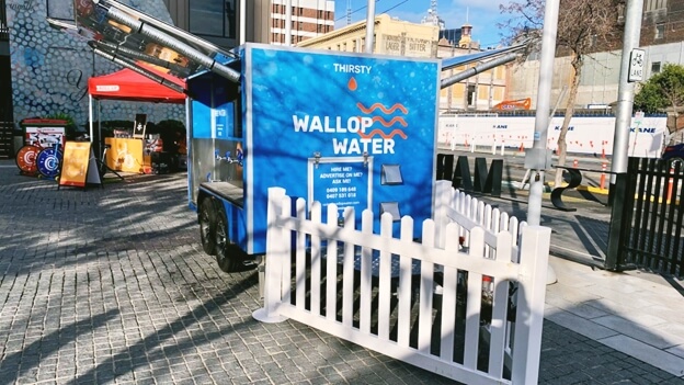 Chilled Water Trailer with Wallop Water Remote Water Solution at the event