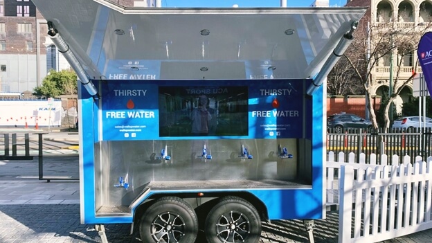 Chilled Water Trailer with LED screen at the event