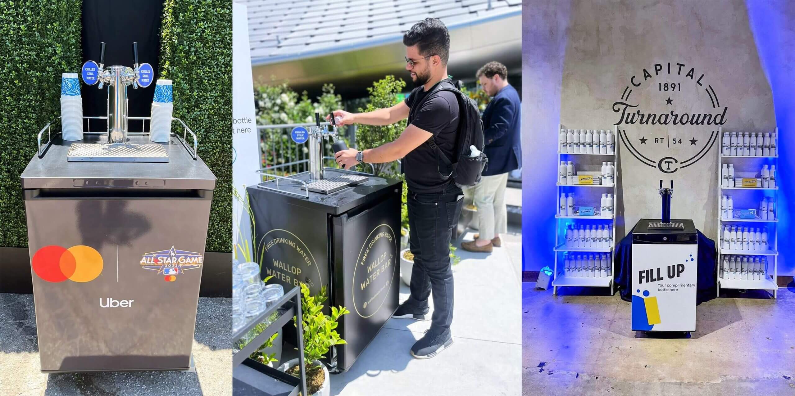 Wallop Water Cube bar with Still and Sparkling Water provided