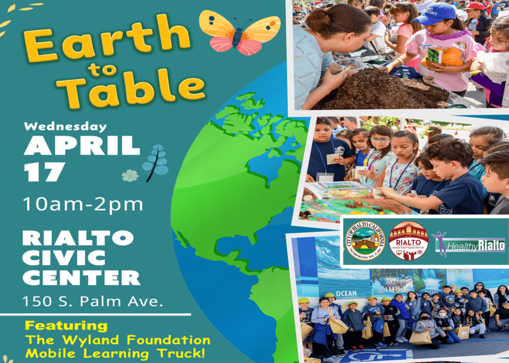 City of Rialto logo - Earth to Table event banner