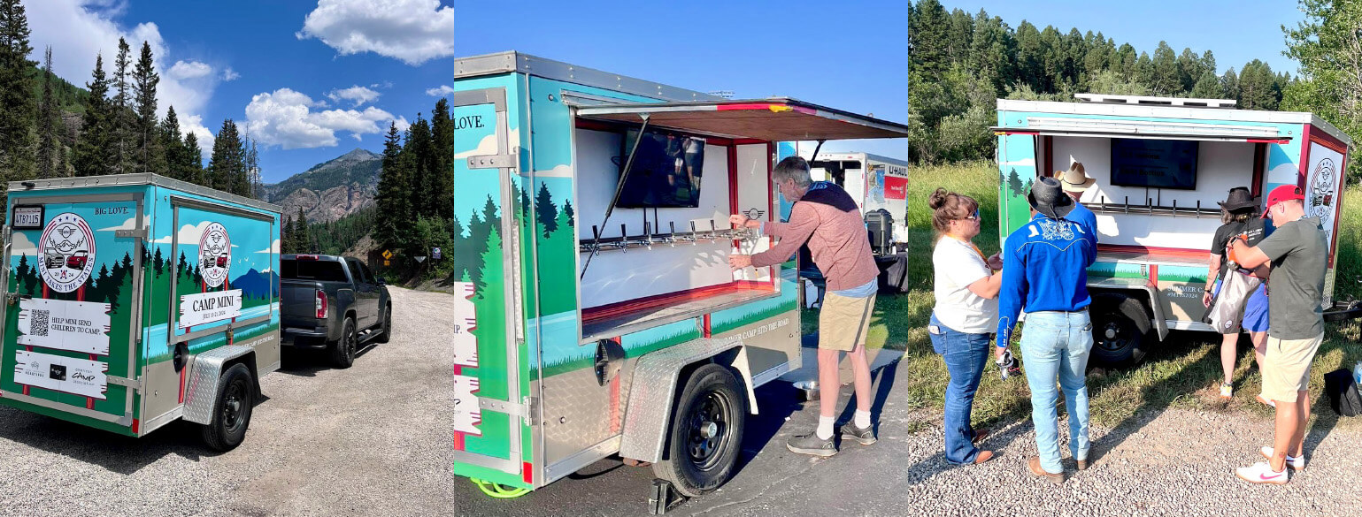 WALLOP WATER Trailer Bar stands ready to hydrate rally participants of MINI TAKES THE STATES 2024