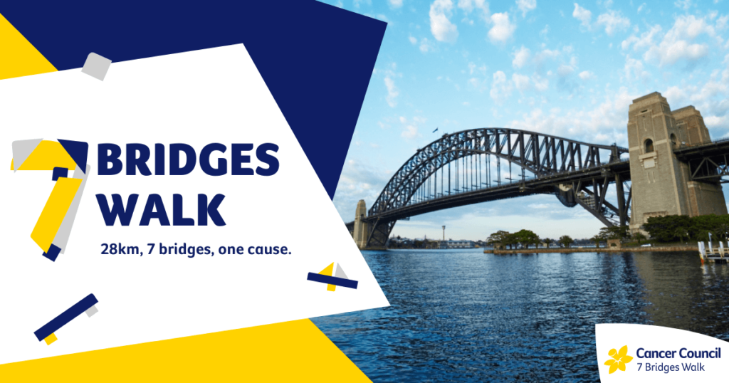 Cancer Council's 7 Bridges Walk event poster