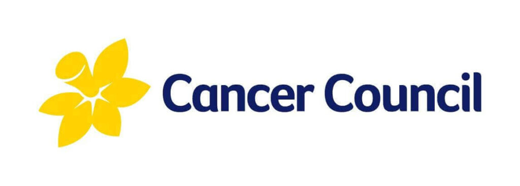 Cancer Council logo with yellow flower design.