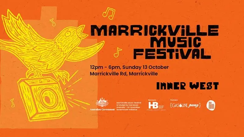 Marrickville Music Festival event poster, October 13th.