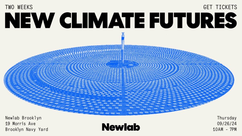 New Climate Futures event poster, Brooklyn Navy Yard