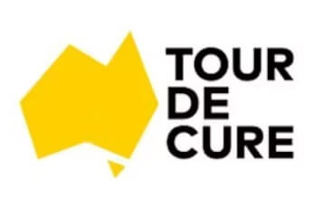 Tour de Cure logo with yellow Australia map