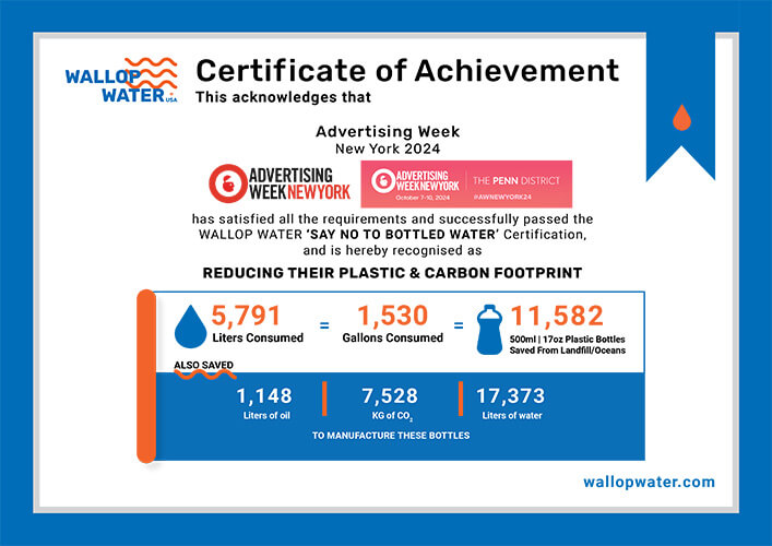 Certificate for reducing plastic and carbon footprint.