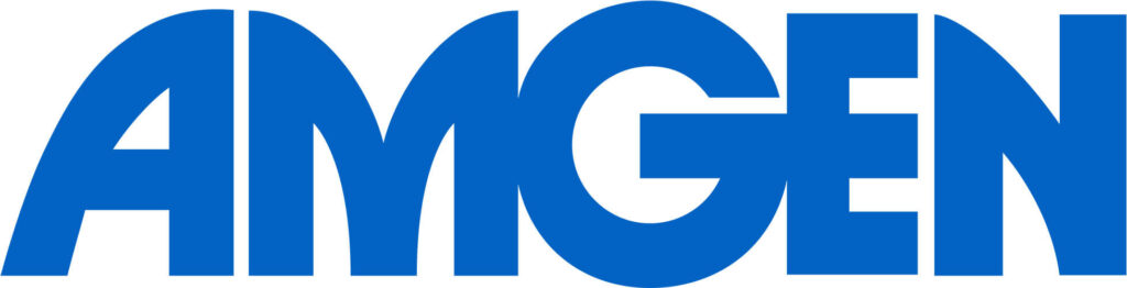 Amgen logo in blue letters