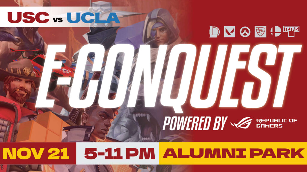 USC vs UCLA esports event poster, November 21.