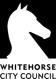 Whitehorse City Council logo with horse silhouette.