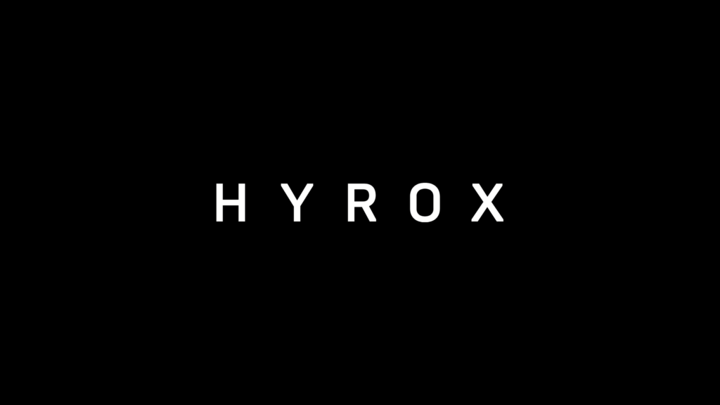 HYROX logo on black background