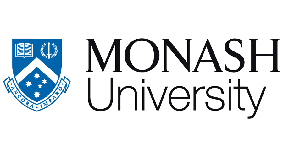 Monash University logo with blue and white crest.