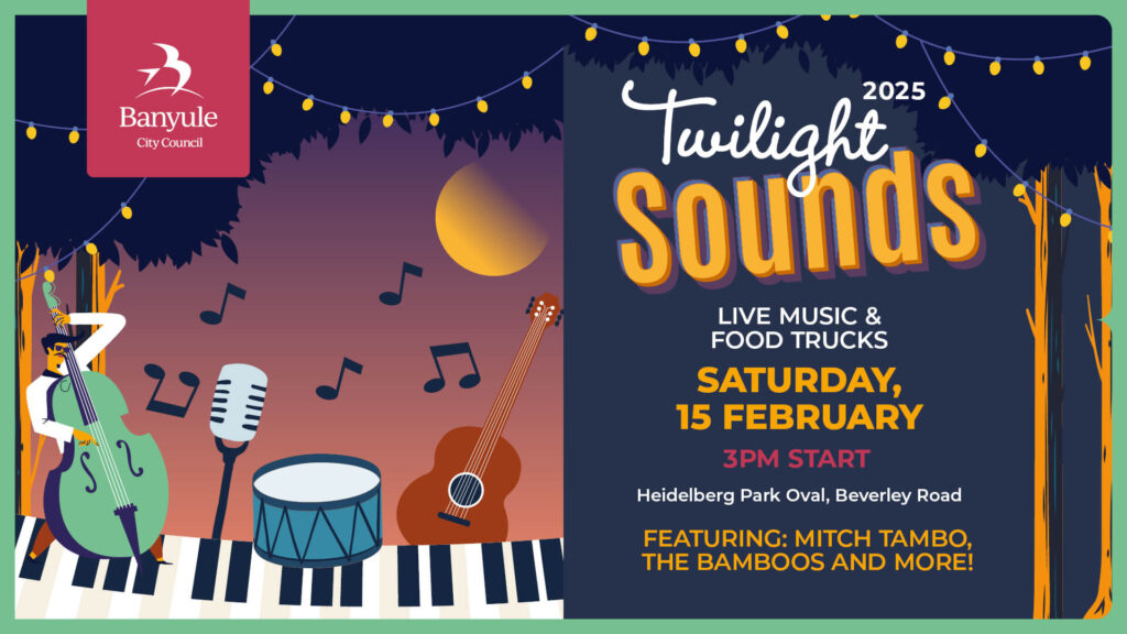 Twilight Sounds 2025 music event poster.