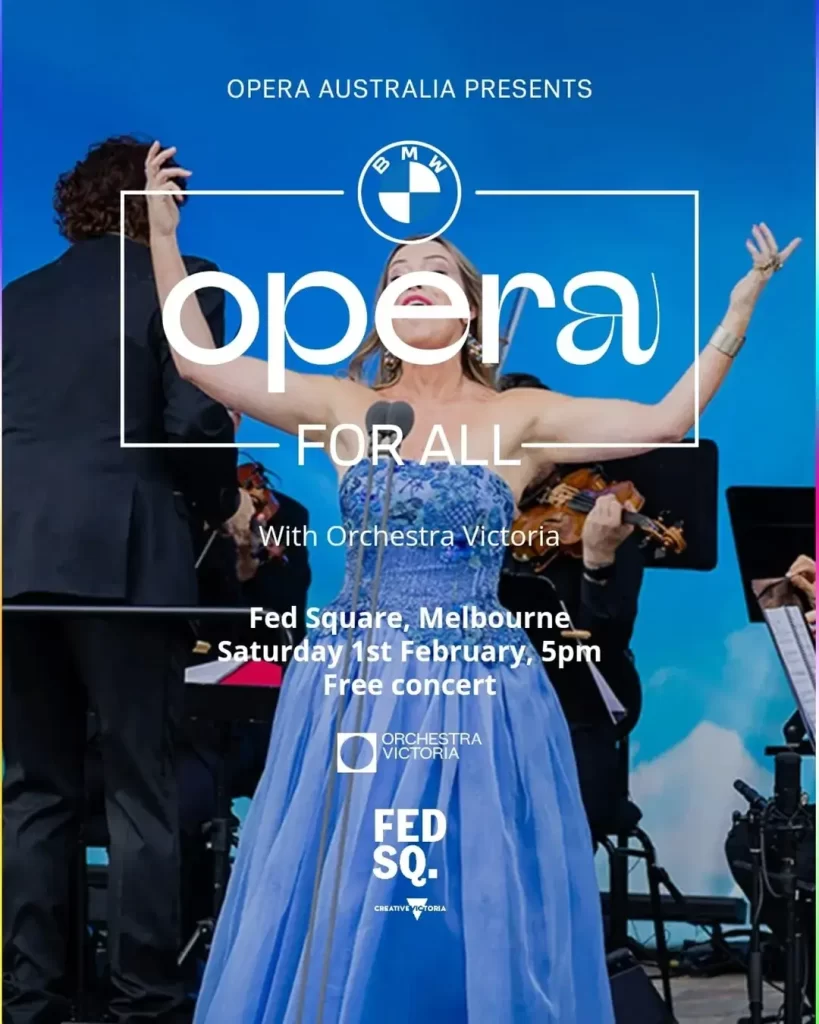 Opera event at Fed Square, Melbourne, free concert.