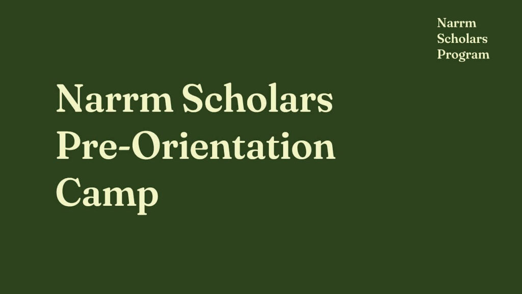 Narrm Scholars Pre-Orientation Camp announcement