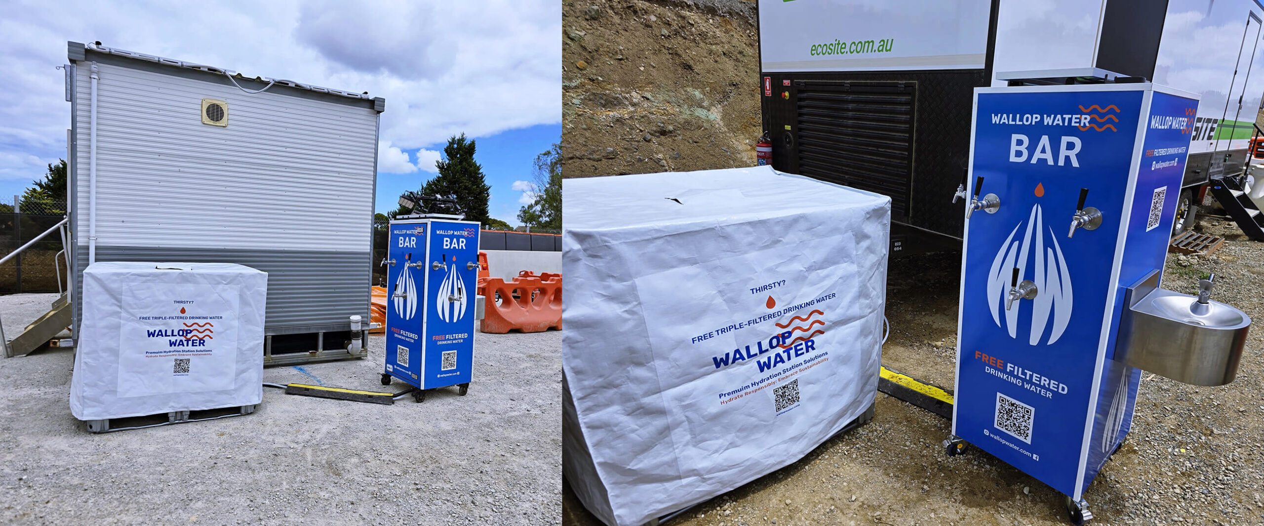 Wallop Water bar with free filtered drinking water.