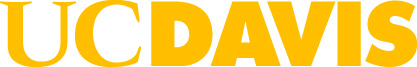 UC Davis logo in yellow letters.