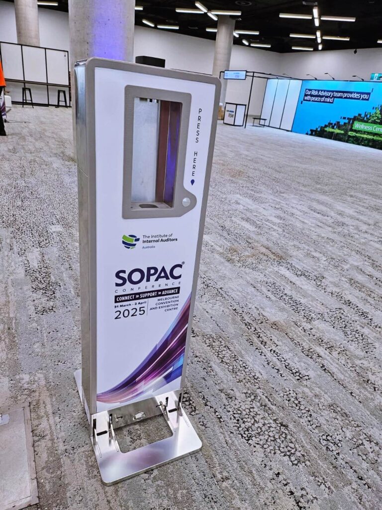 SOPAC Conference 2025, Melbourne Convention Center display.