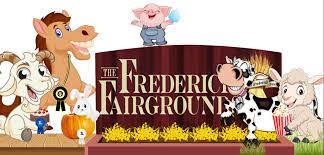 Frederic Fairground sign with cartoon farm animals.