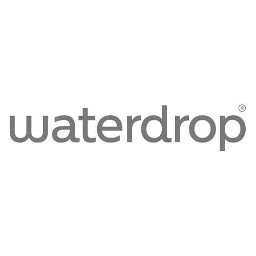 Waterdrop logo, gray text on white background