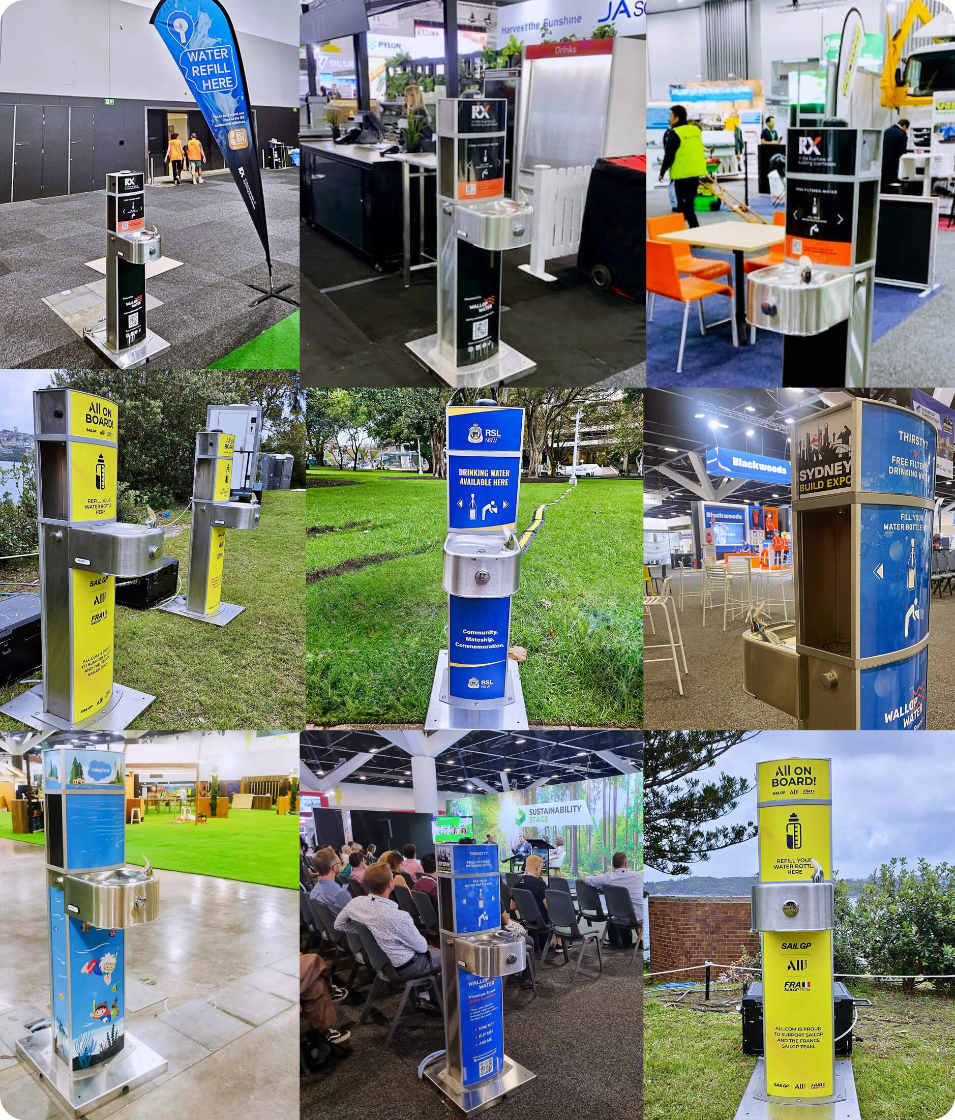 Montage images of Custom Branded Eventa Trios