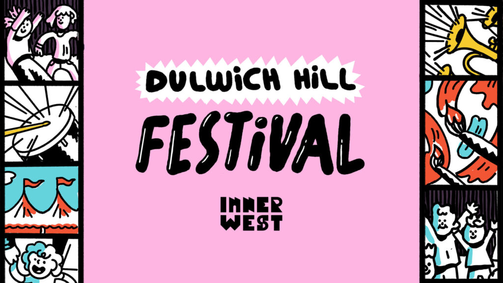 Dulwich Hill Festival 2025 Event banner with cartoon drawings