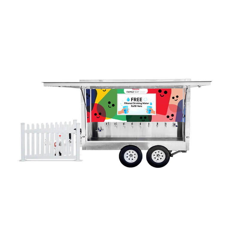 Mobile water station offering free refills
