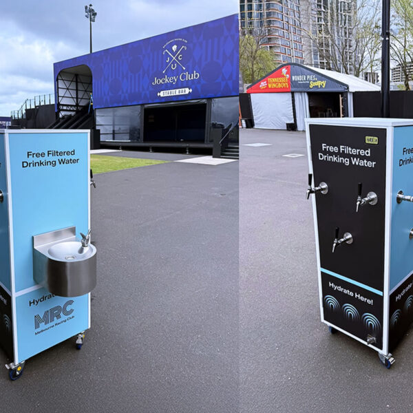 Free filtered drinking water station outdoors.