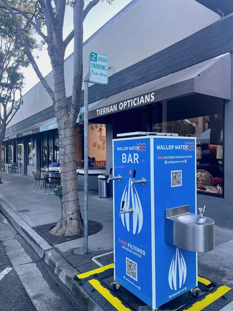Street drinking water station outside Tiernan Opticians.