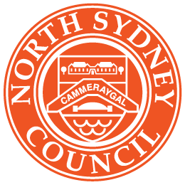 North Sydney Council emblem in orange.
