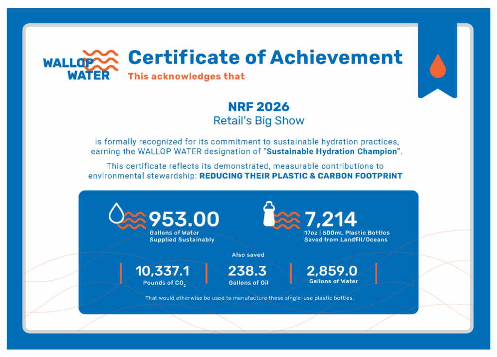 NRF 2026 Sustainable Hydration Certificate