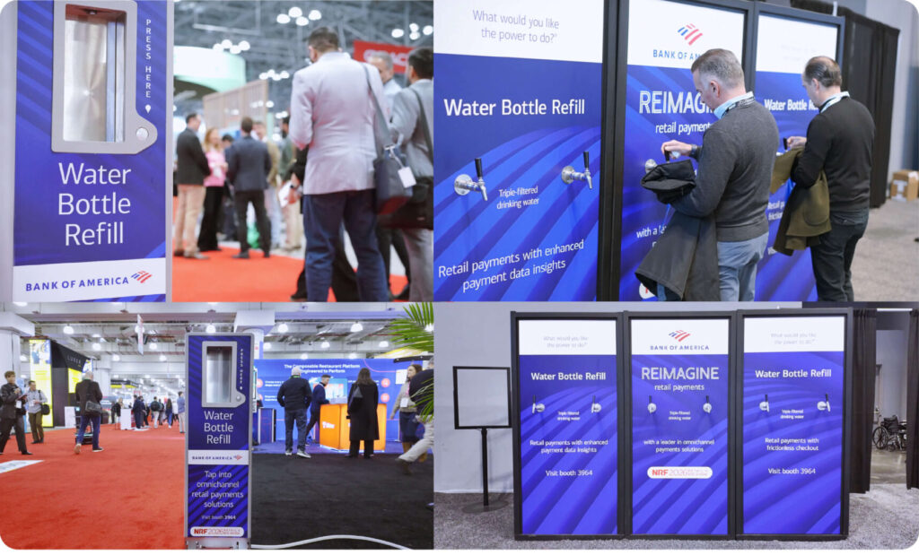 Wallop Water Wall at NRF 2026 event.