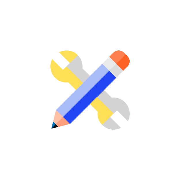 Crossed pencil and wrench icon