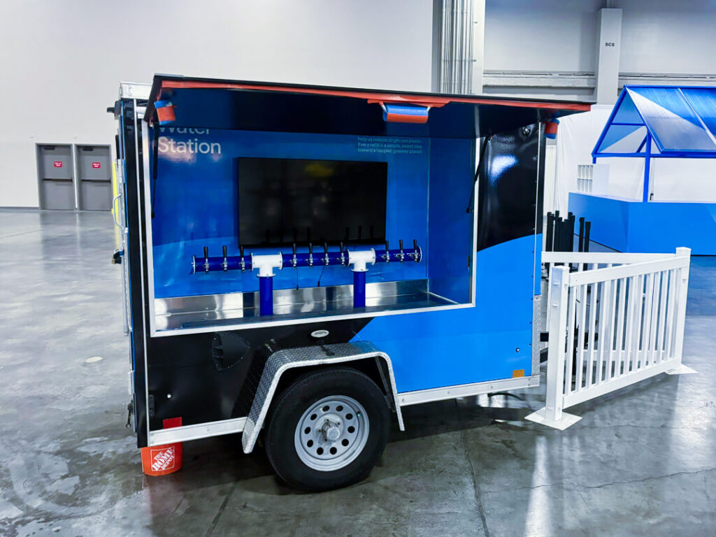 Mobile water station trailer with multiple taps