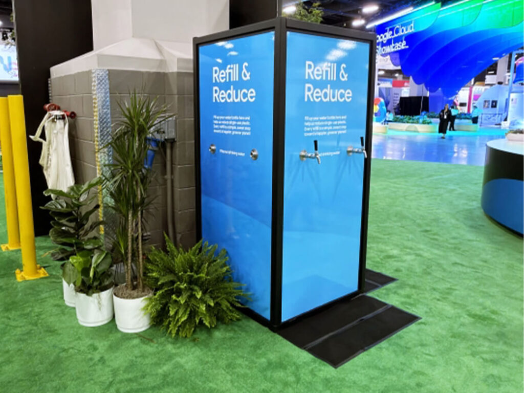 Refill and Reduce water station at trade show