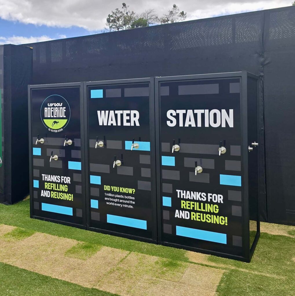 Outdoor water refill station with multiple taps