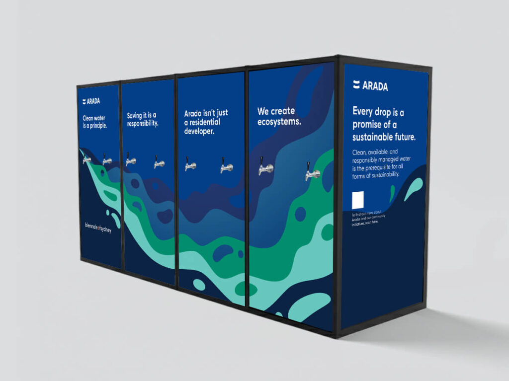 ARADA water conservation promotional display panels
