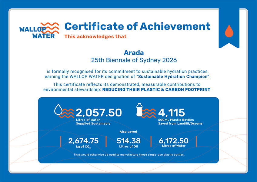 Wallop Water Certificate of Achievement for Arada